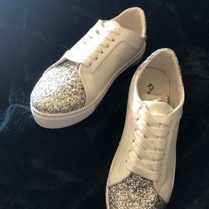 Qupid Reba-179CX Glitter White Fashion Sneaker